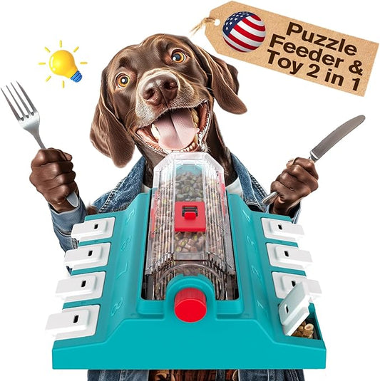 KADTC 2 Levels of Challenge,Extra Large Size,Paw-Activated Rolling Dog Puzzle Feeder Toy,U.S. Brand & Design,Treat Puzzles for Aggressive Chewers Dogs Mental Stimulation Food Slow Dispenser Toy