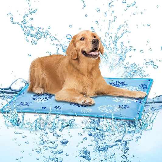 aingycy Dog Cooling Mat Water Injection Pet Cool Pads Dogs & Cats Pet Cooling Blanket for Outdoor Car Seats Beds (Azure, 24 * 18IN)