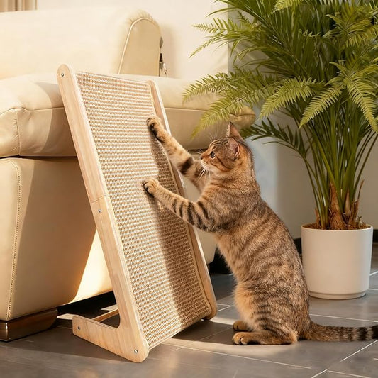 Cat Scratcher, 27 Inch L Shaped Cat Scratching Board for Indoor Cats, Wall Mounted Furniture Protector Tall Scratch Pad, Large