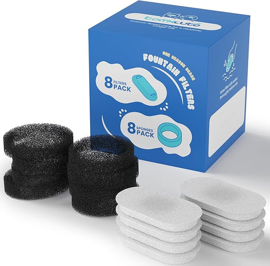 Tomxcute Cat Water Fountain, 3.2L/108oz Automatic Stainless Steel Pet Fountain Dog Water Dispenser, Ultra-Quiet Pump and 3 Replacement Filters & for Cats, Dogs, Multiple Pets